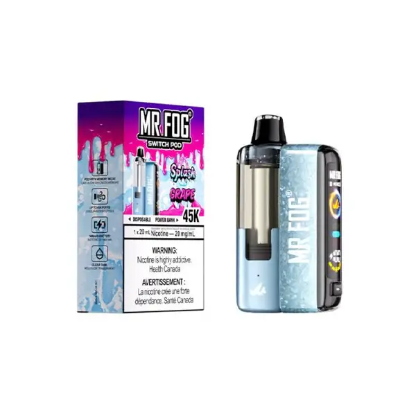 Grape Splash Edition Mr Fog Switch Pod Vape Kit- 45,000 Puffs 1 Grape Splash Edition Mr Fog Switch Pod Vape Kit