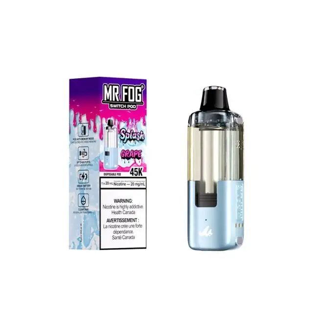 Grape (Splash Edition) Mr Fog Switch 45000 Puffs Disposable Vape - Pods Only 1 Grape (Splash Edition) Mr Fog Switch 45000 Puffs