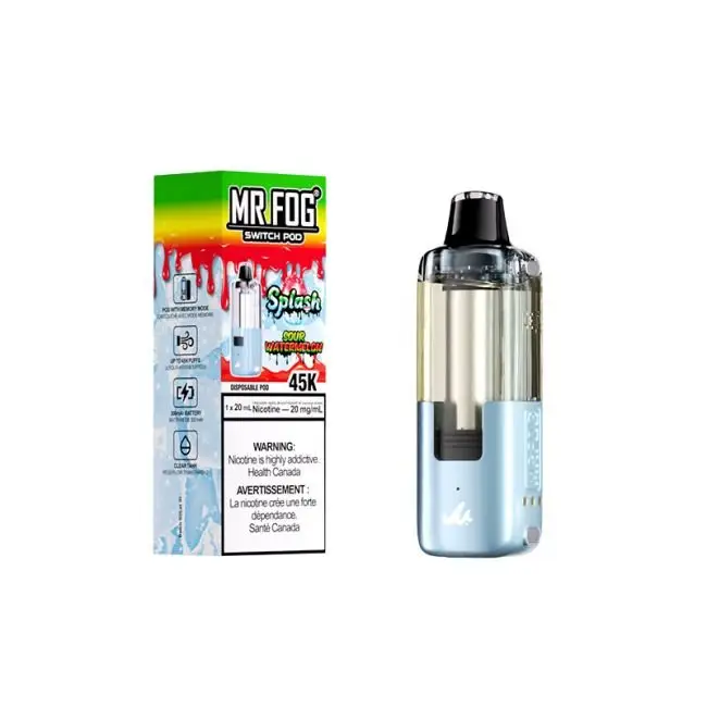 Sour Watermelon (Splash Edition) Mr Fog Switch 45000 Puffs Disposable Vape - Pods Only 1 Sour Watermelon (Splash Edition) Mr Fog Switch 45000 Puffs